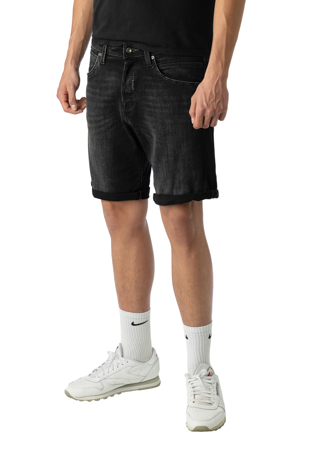 JACK & JONES Jeans Shorts Hose JJIRICK JJICON Shorts 4 Farben S-XXL, Farbe:Black Denim/Schwarz, Größe:M
