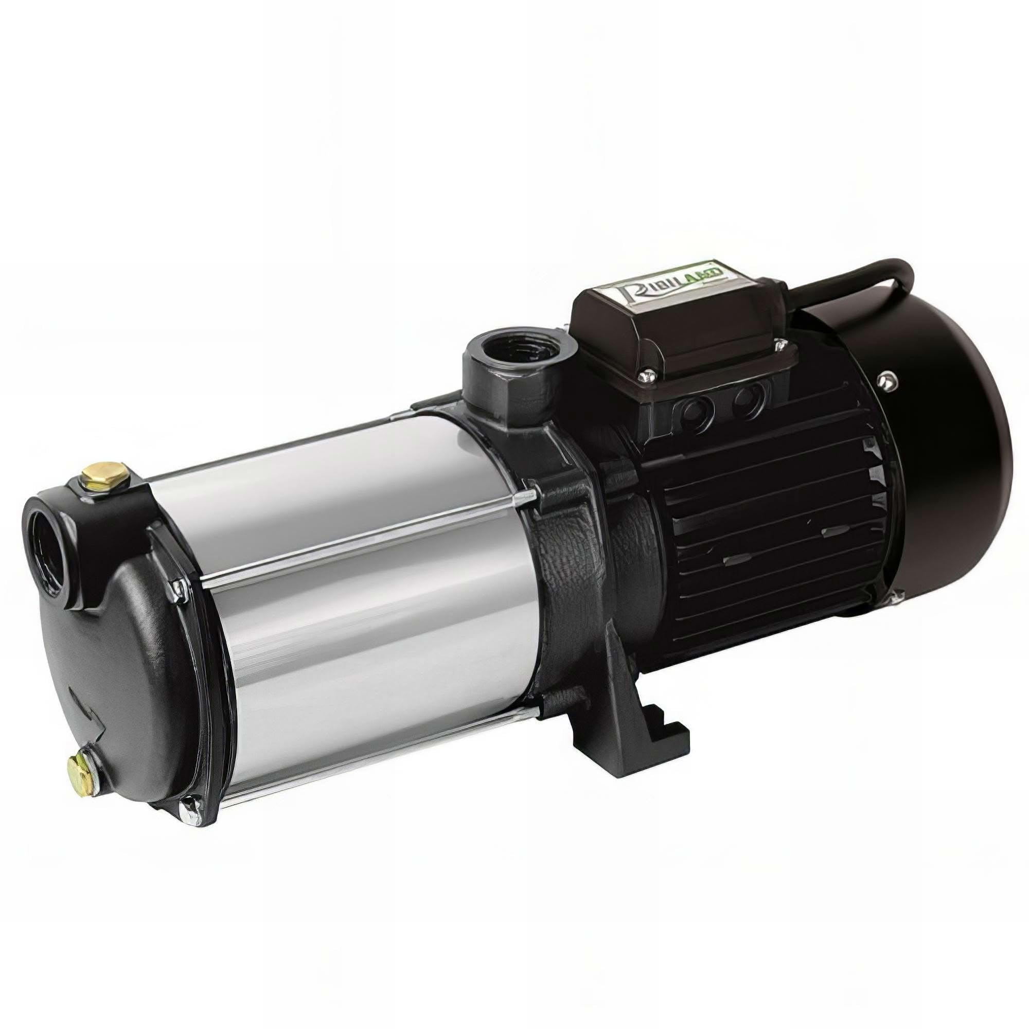 Ribimex Mehrstufige Jetpumpe Pro-Serie, Drehstrom 1450 W, 5 Laufräder aus Edelstahl, Fördermenge 5400 L/h, Förderhöhe 55 m, Saughöhe 7 m, Motorgehäuse aus Aluminium, 1,3 m Kabel – PRMCA5/TRI
