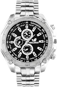 Souarts Män Bussiness kvartsur rostfritt stål rund urtavla analog kvarts armbandsur