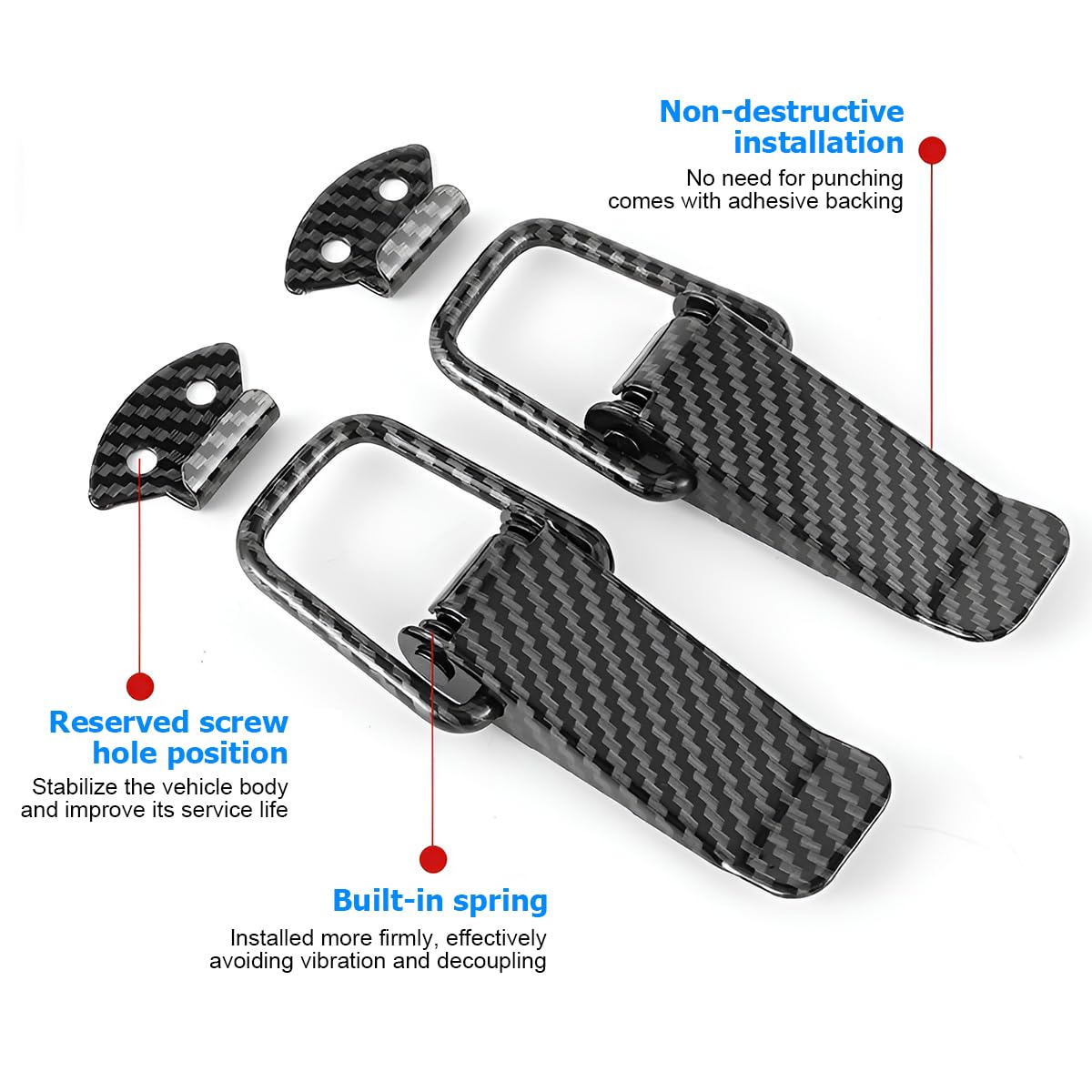 JNNJ Fermaglio per Paraurti Automatico, Clip Blocco Gancio Paraurti Auto, Sgancio Rapido Paraurti Portelloni, Automotive Universale Esterni Accessori Decorativi Veicolo Bagagliaio(Motivo Carbonio)