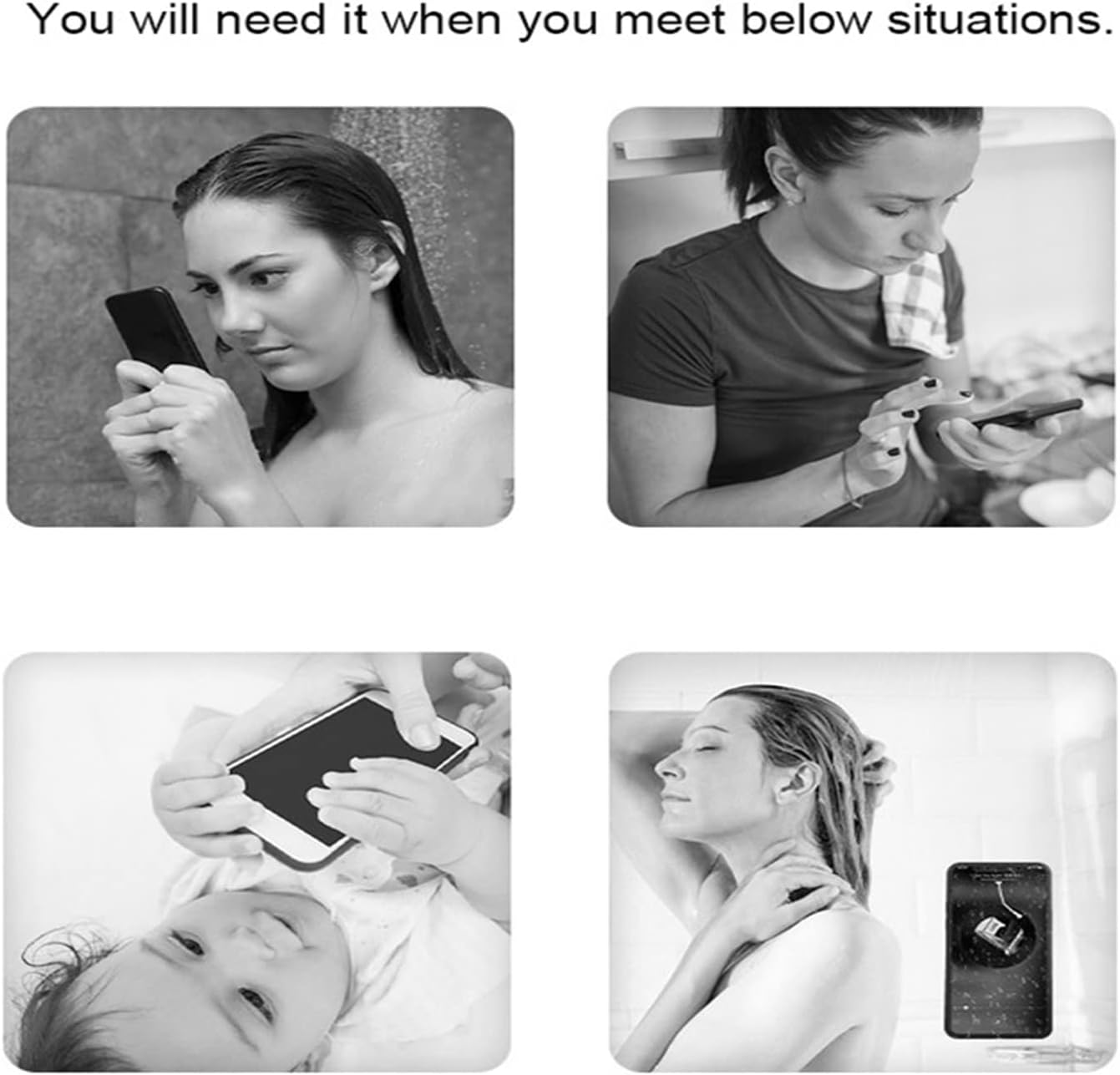 UPJWS Shower Phone Case Holder Wall Mounted Phone Case 360° Rotation