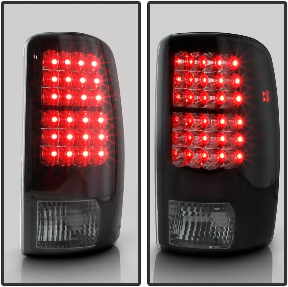 ACANII - For 2000-2006 Chevy Suburban Tahoe GMC Yukon Black Smoked LED Tail Lights Brake Lamps Replacement Left+Right