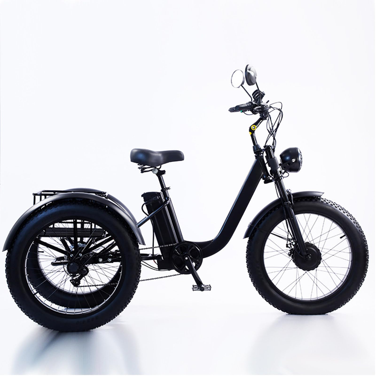 Triciclo Elettrico Adulto Cargobike 3 Ruedas Neumaticos Anchos Capacidad 200kg Alta Resistencia Canasta Gran Capacidad