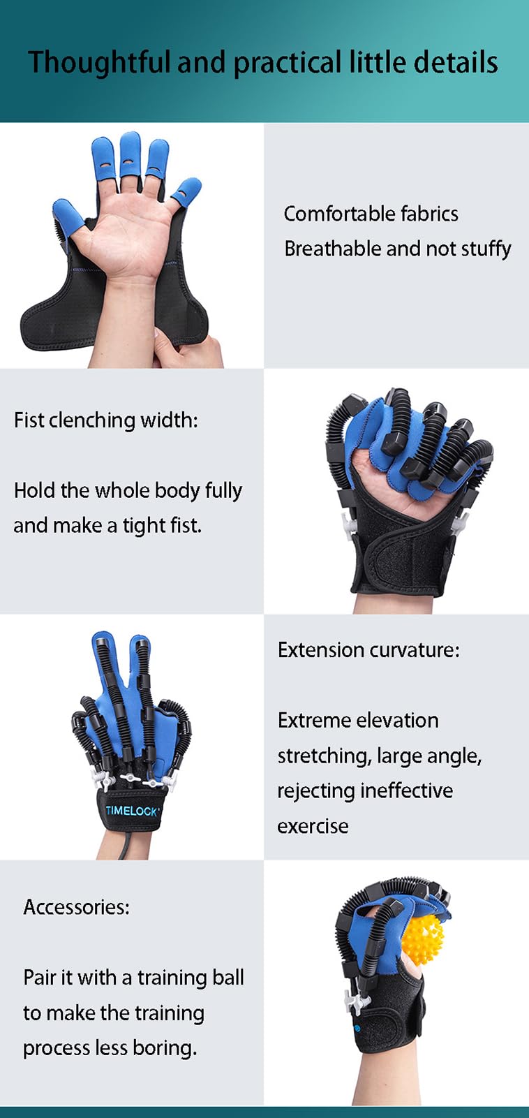 Guantes robóticos de Entrenamiento de rehabilitación, Equipo de Fisioterapia fortalecedor de Manos para Pacientes con disfunción de la Mano, hemiplejía, accidente cerebrovascular