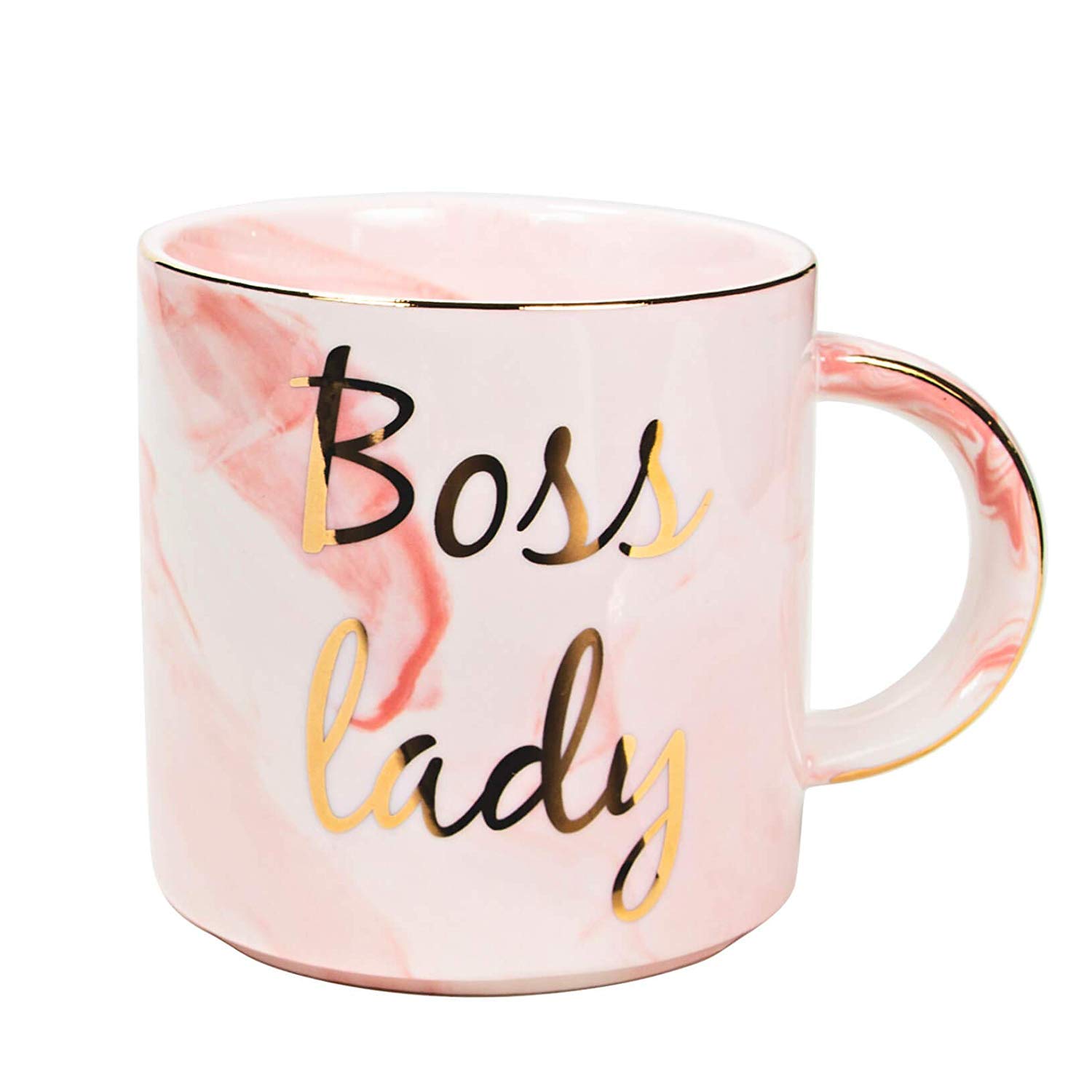 KHTO Gold Monogramma Naturale Marmo Tazza caffè Boss Lady Mugs Tea Latte Tazze e Tazze Creativo Regalo di Nozze, Porcellana Ceramica, Blu
