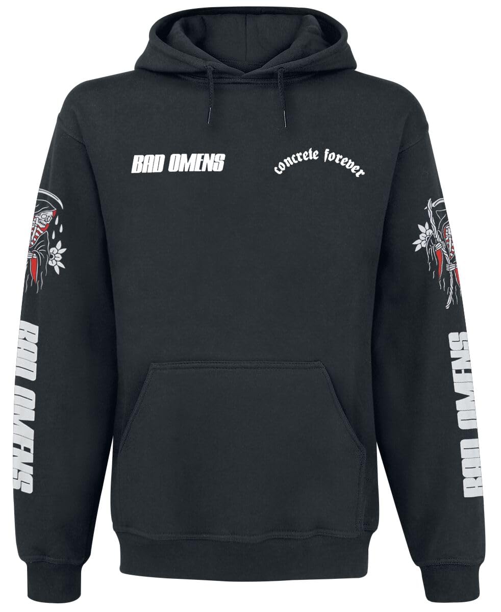 Bad Omens Reaper with Flowers Männer Kapuzenpullover schwarz