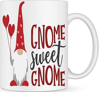 Gnome Sweet Gnome Cute Coffee Mug - Personalised Gifts Coffee Cup New Home Gifts for Couple - Mothers Day Gifts from Daughter Son - Fathers Day Gifts - Novelty Presents for Women Men Best Friend Gifts