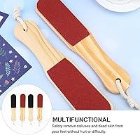 Vista 9 de 4 Pcs Double-Sided Wood Foot File Pedicure Tool Callus Remover Foot Scraper Dead Skin Remover and Heel Treatment