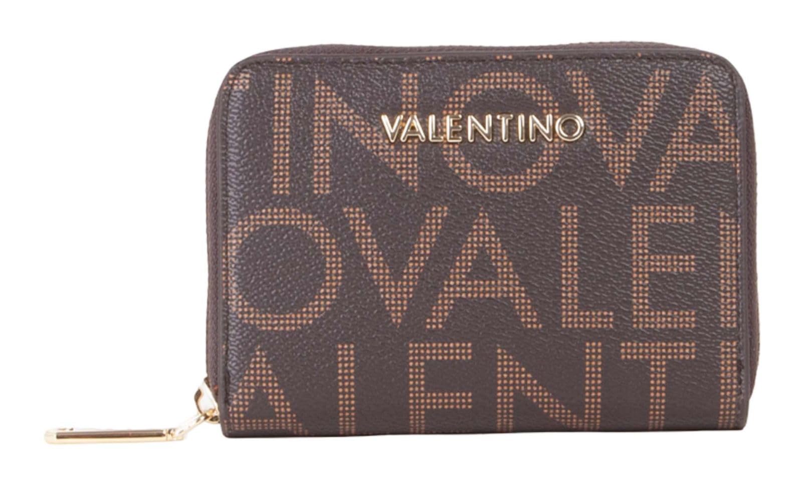 Valentino Purse Regina Re Zip Around Wallet Moro/Naturale Dark Brown