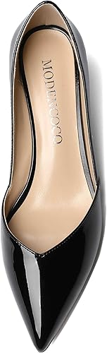 Miniatura 3 de MODENCOCO Zapatos de tacón bajo y grueso con puntera puntiaguda para mujer, de 2 pulgadas