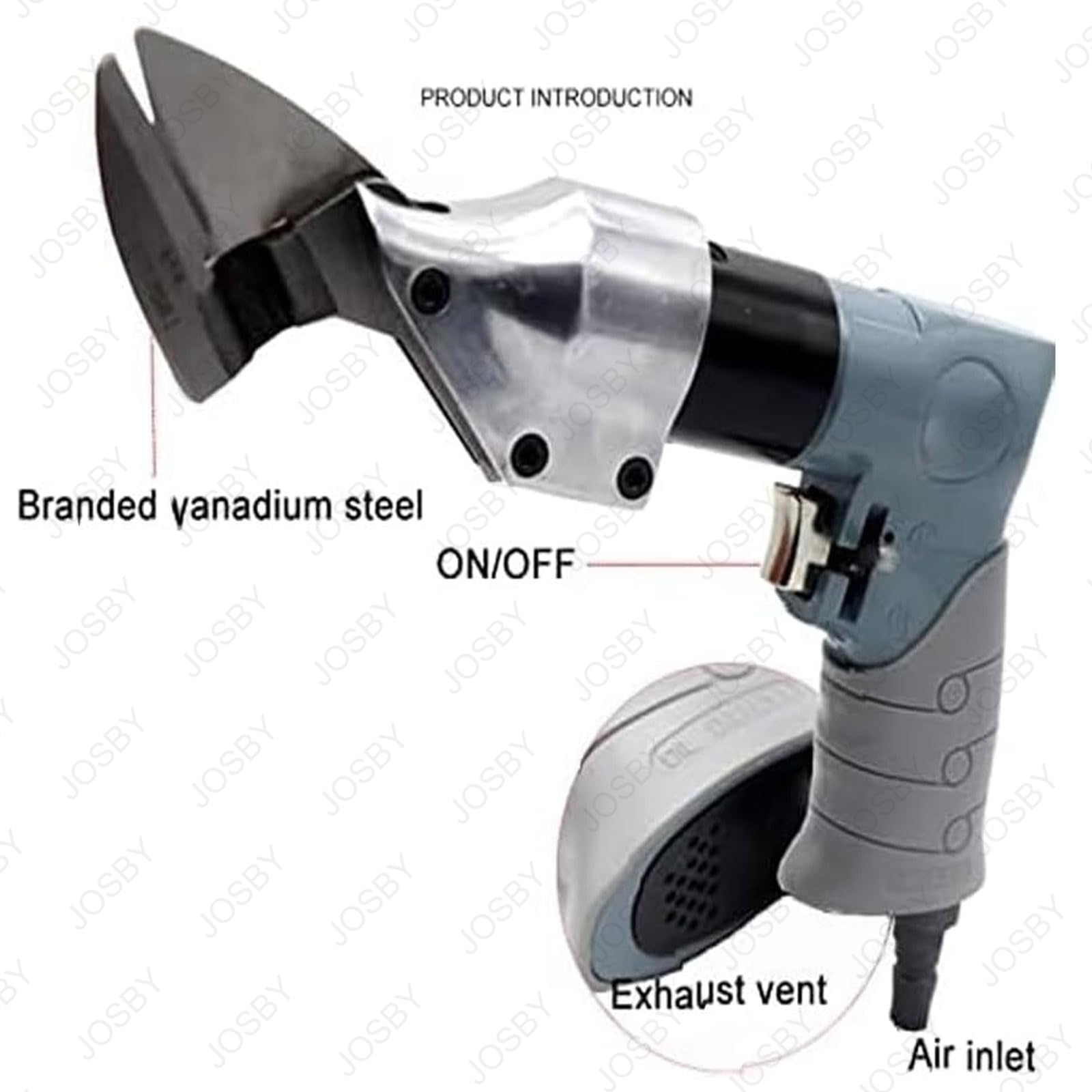 JOSBY Tijeras neumáticas industriales, cizallas Profesionales para Chapa metálica, 1800 RPM sin Carga, Entrada de Aire de 1/4", presión de Aire de Funcionamiento de 6-8 kg, Equipo para Corte de Metal