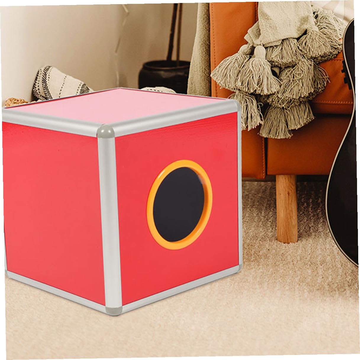 Zerodeko Caja de Lotería de Oficina Cuadrada Roja de Aleación de Aluminio Acrílico, Multifuncional y Práctica para Fiestas y Reuniones Empresariales