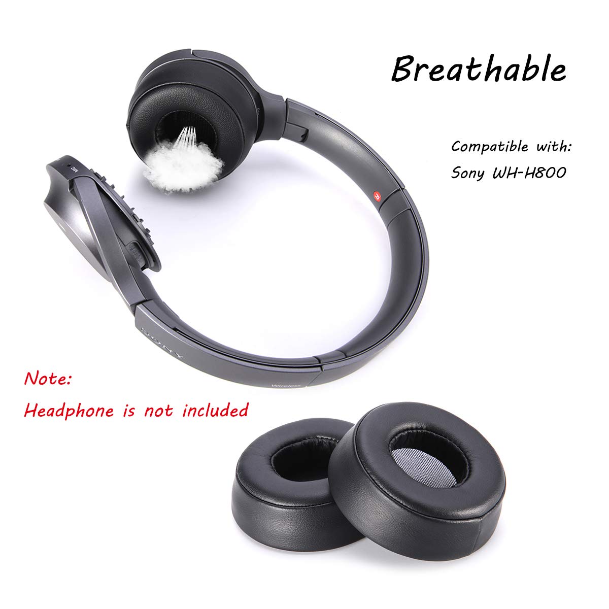 Amazon Com Krone Kalpasmos Replacement Ear Pads For Sony Wh H800 On Ear Headphones Soft Protein Leather Memory Foam Ear Cushions Ear Cups Sony Repair Part Accessories Black Home Audio Theater