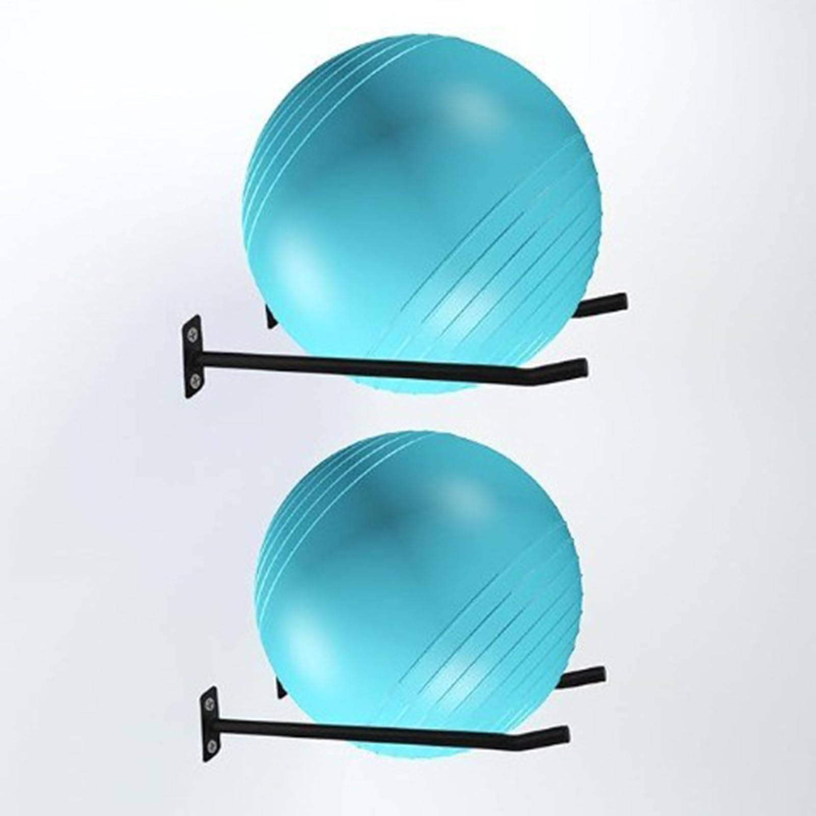 Soporte de pared para bolas de yoga, 2 uds, 39x4x10 cm, 30 kg, organizador de almacenamiento