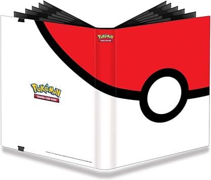 Ultra Pro Pokemon Card Binder 9 Pocket Full-View with Poke Ball Design Trading Card Binder Holds 360 Cards Side Loading Organizer for TCG Collectors with Elastic Strap for Sleeved Cards