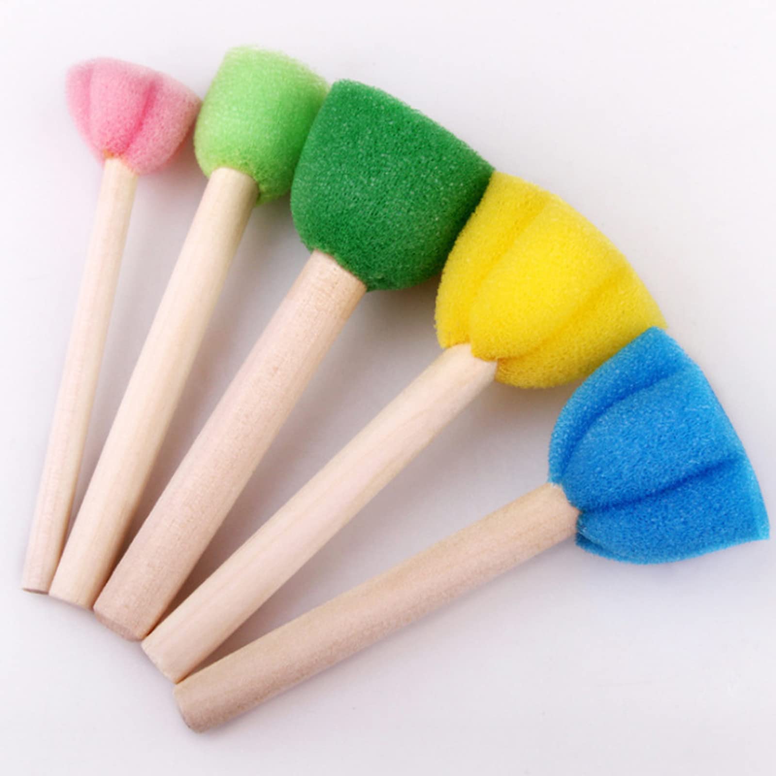 12 Pinceaux à Éponge Pour Enfants - Formes Amusantes (Fleurs, Rouleaux) - Peinture Loisirs Créatifs - Non Toxique
