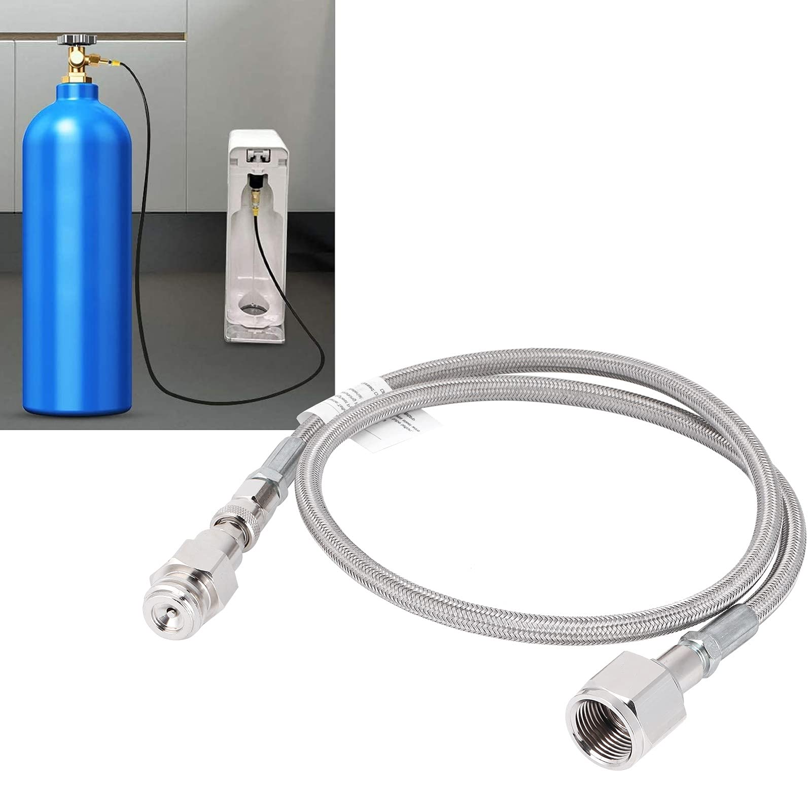Adattatore Co2 Soda, Adattatore Tubo Esterno Universale CO2 G5/8-14 1m Soda PTFE Tubo Soda Maker