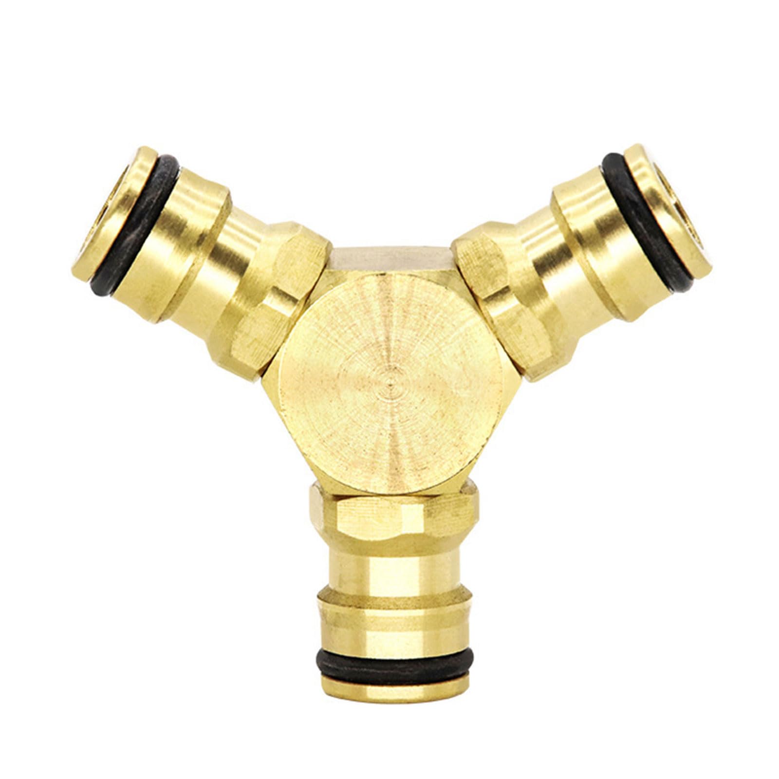 Professional Triple Outlet Brass Plumbing Adapter Fast Connection Design Water Distribution for Garden Vehicle Cleaning Three Way Garden Hose Connector