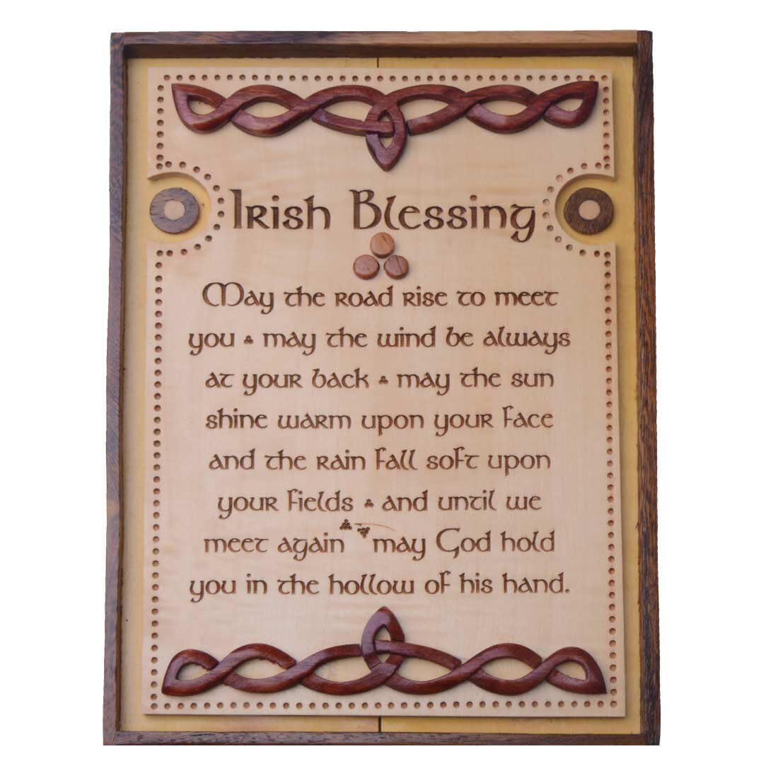 Royal Tara Wooden Wall Plaque With Old Irish Blessing Design