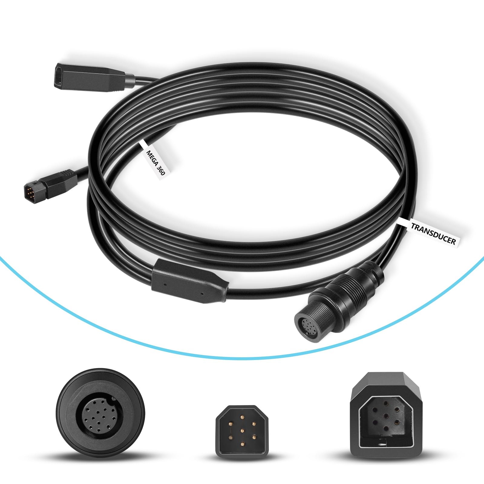 Bzumperyz Replace for 720107-1 9 M360 2DDI Y - MEGA 360 & 2D/MDI 7-pin Transducer Adapater Cable Y Cable Compatible with MEGA 360 and Helix 8 9 10 12 15 Fish Finder