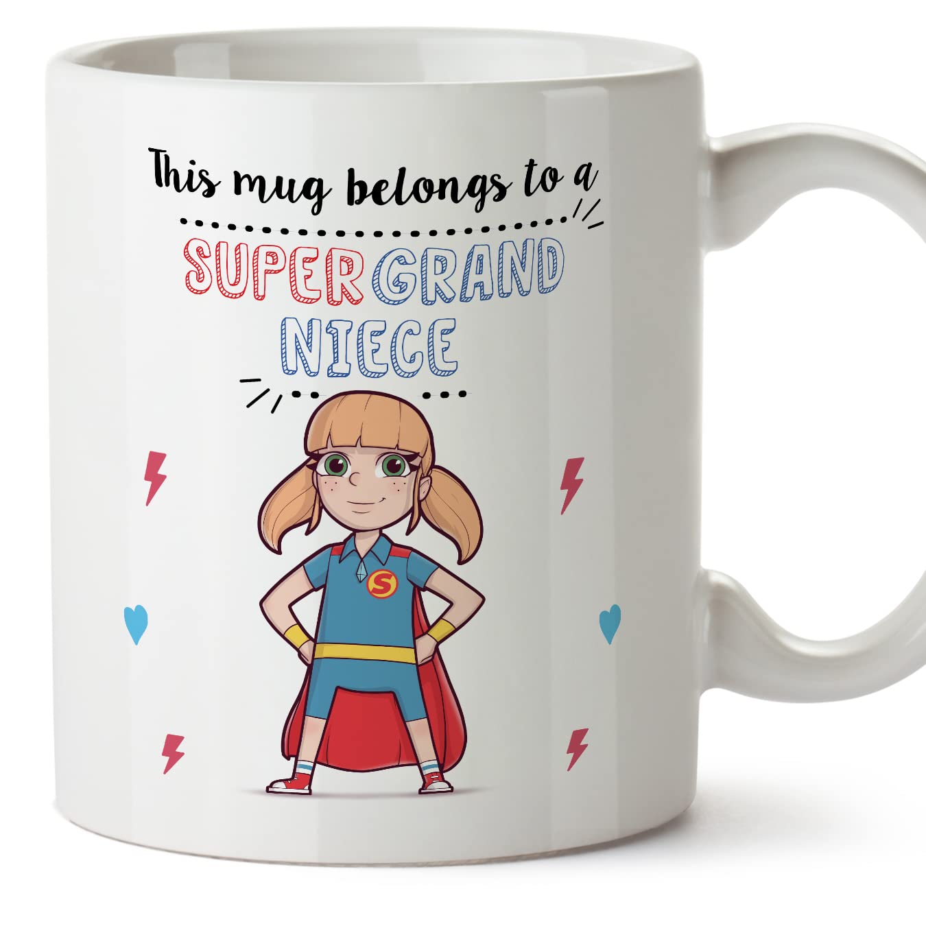 MUGFFINS Grand Niece Mug - in English - Super Family - Funny Gift - Ceramic 11oz Mug