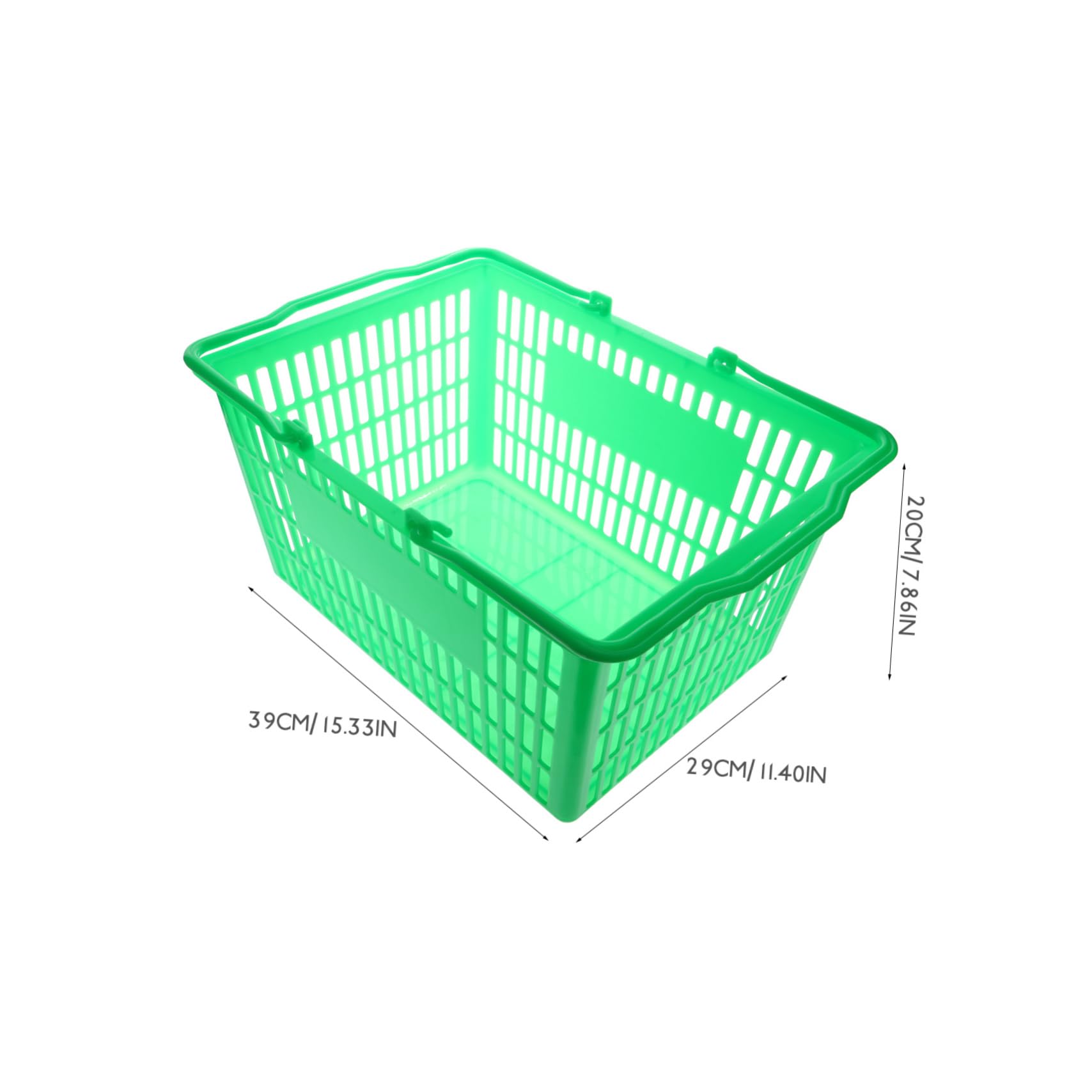 ABOOFAN Großer Grüner Kunststoff Einkaufskorb Mit Ergonomischem Griff Stabiler Faltbarer Handkorb Für Supermarkt Obstladen Snacks Dickes Material Praktischer Aufbewahrungsbehälter