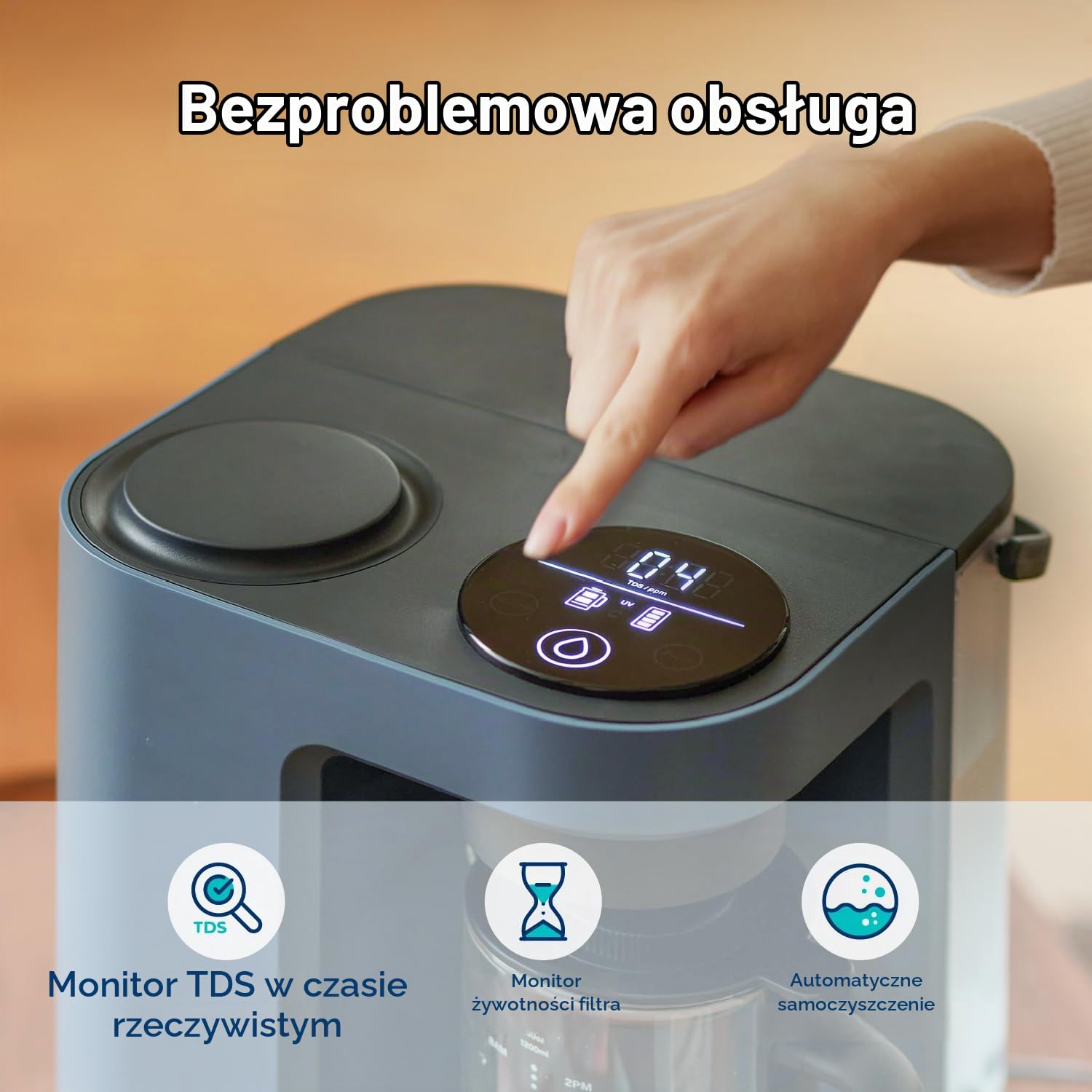 Bluevua RO100ROPOT-Lite (UV) System filtracji wody RO do blatu roboczego, 7-stopniowe oczyszczanie UV i remineralizacja, przenośny oczyszczacz wody 3:1