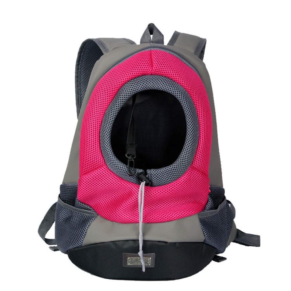 Sac à bandoulière rose taille S pour transport de petit chien respirant