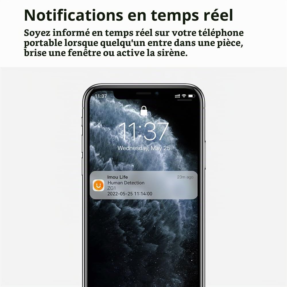 Imou Sirène ZR1 pour systèmes de vidéosurveillance Domestique Max 85 DB
