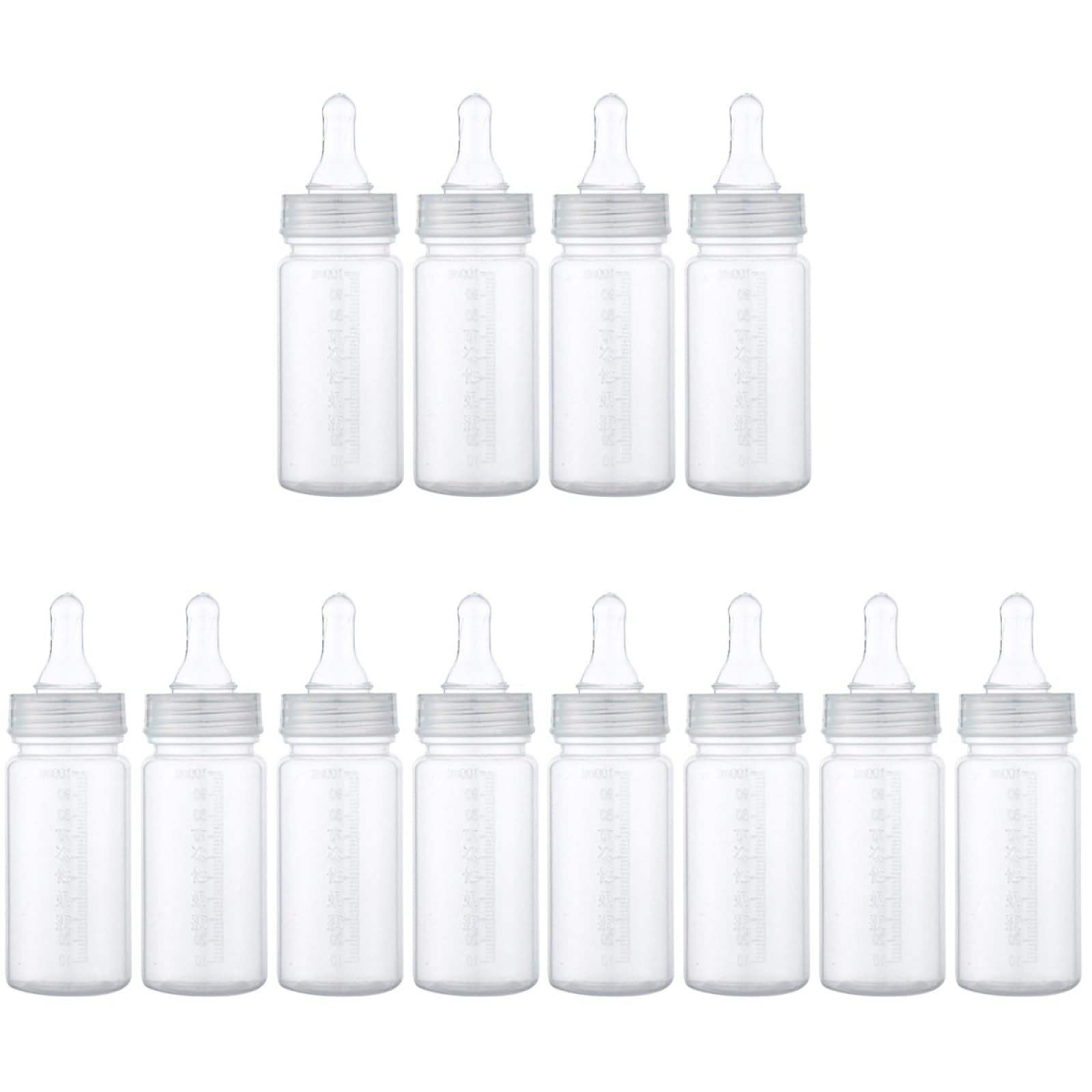 ifundom Babyflaschen Set 100ml mit Skala, BPA-freie Kunststoff Milchflasche für Neugeborene, Transparent, 12 Stück