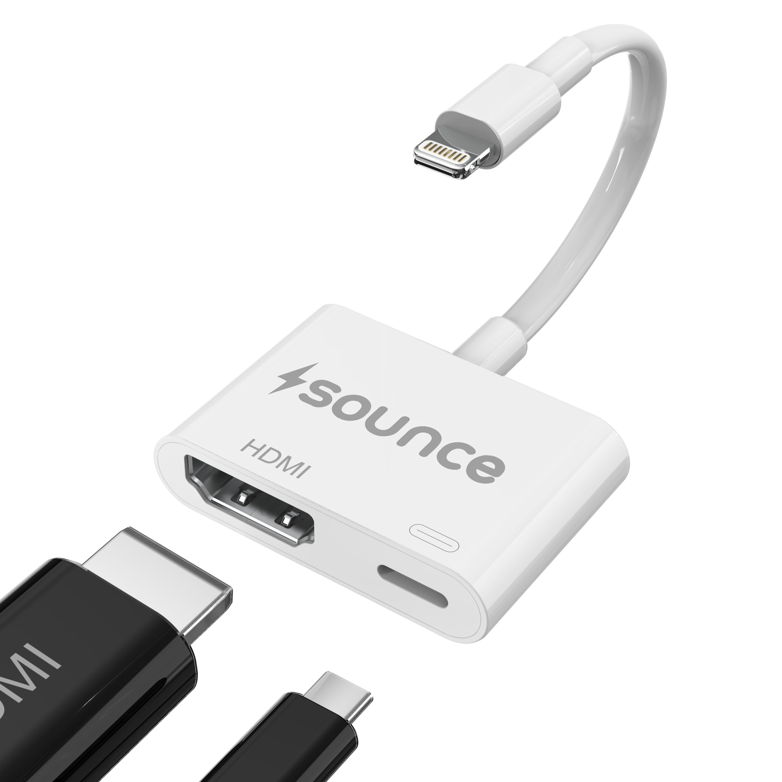 Sounce Lightning to HDMI Adapter with Charging Port, 1080p Digital AV Adapter Sync Screen Converter for iPhone, iPad, iPod, HDMI Converter to HD TV, Projector, Monitor - White (B0CSL7DQWY) Amazon Price History, Amazon Price Tracker