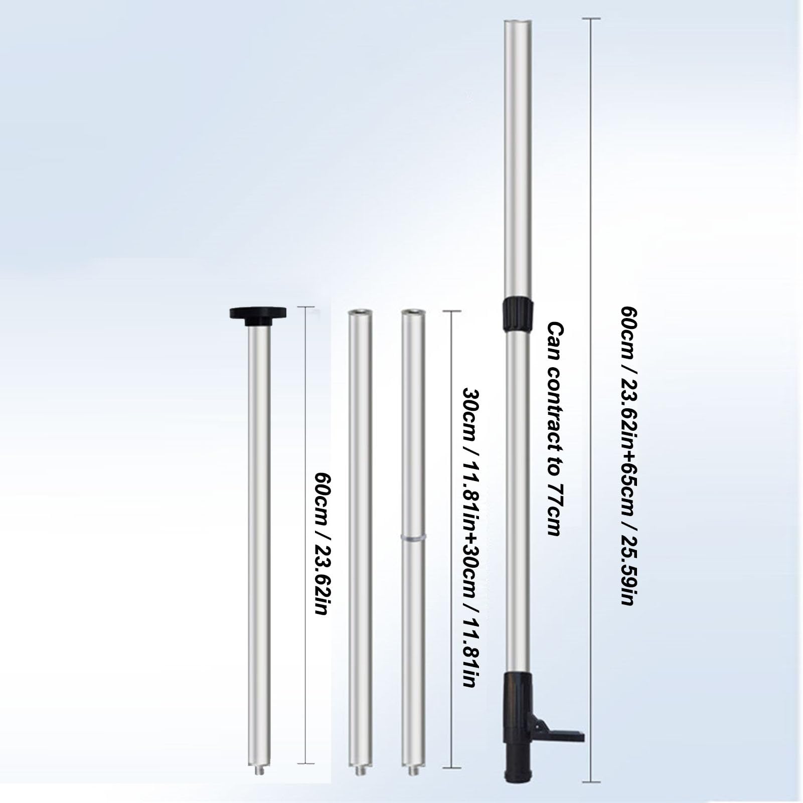 Marhynchus Poste Telescópico, Poste de Montaje de Nivel Láser Ajustable con Interfaces de 6 Mm y 15,2 Mm para Láseres Rotativos, Láseres de Línea, Cámaras y Proyectores