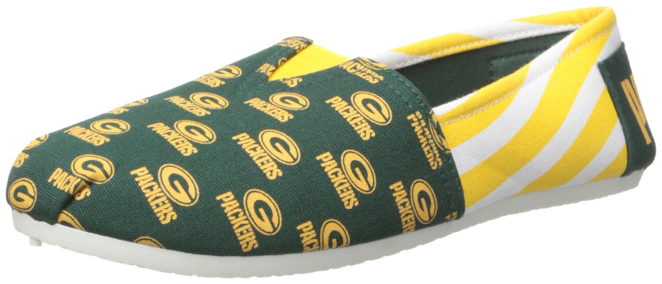 FOCO Women's NFL Team Logo Ladies Fashion Slip On Canvas Shoes
