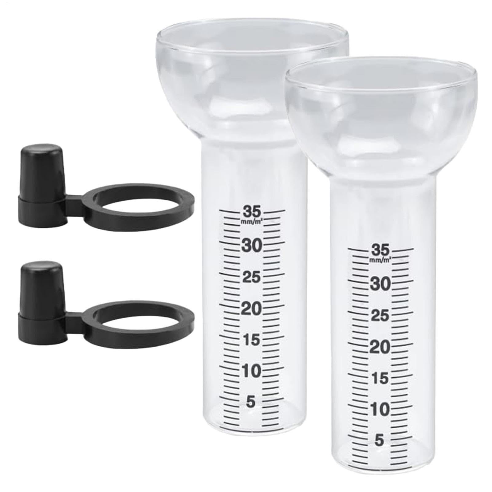 Pluviomètres en verre précis avec support de fixation pour jardin et cour extérieure