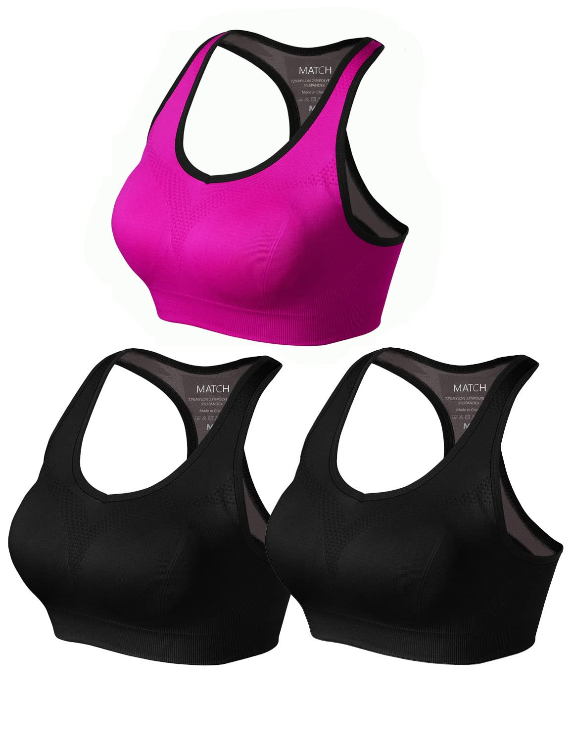 Match Sujetadores deportivos con espalda cruzada para mujer, sin costuras, con tirantes delgados, para yoga, gimnasio, correr, fitness, sujetadores deportivos