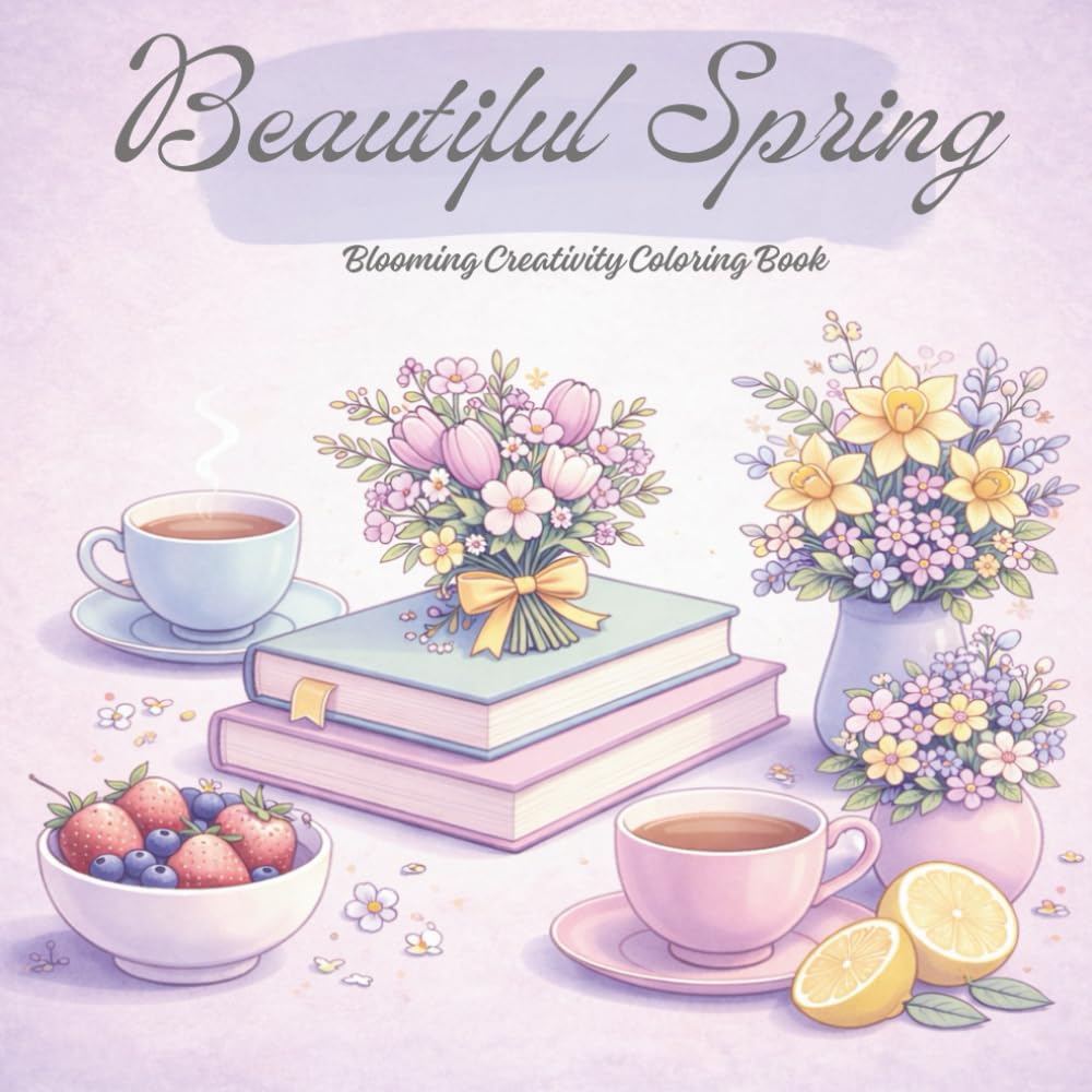 Beautiful Spring: Blooming Creativity Coloring Book