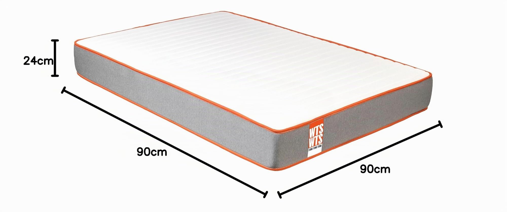What The Sleep | Colchón Sostenible Premium Híbrido Muelles Ensacados-Visco 24cm y Canapé Abatible Natural | Entrega, Montaje en Domicilio y Retirada Usado Incluida | 90x190 | Pack Descanso Funk