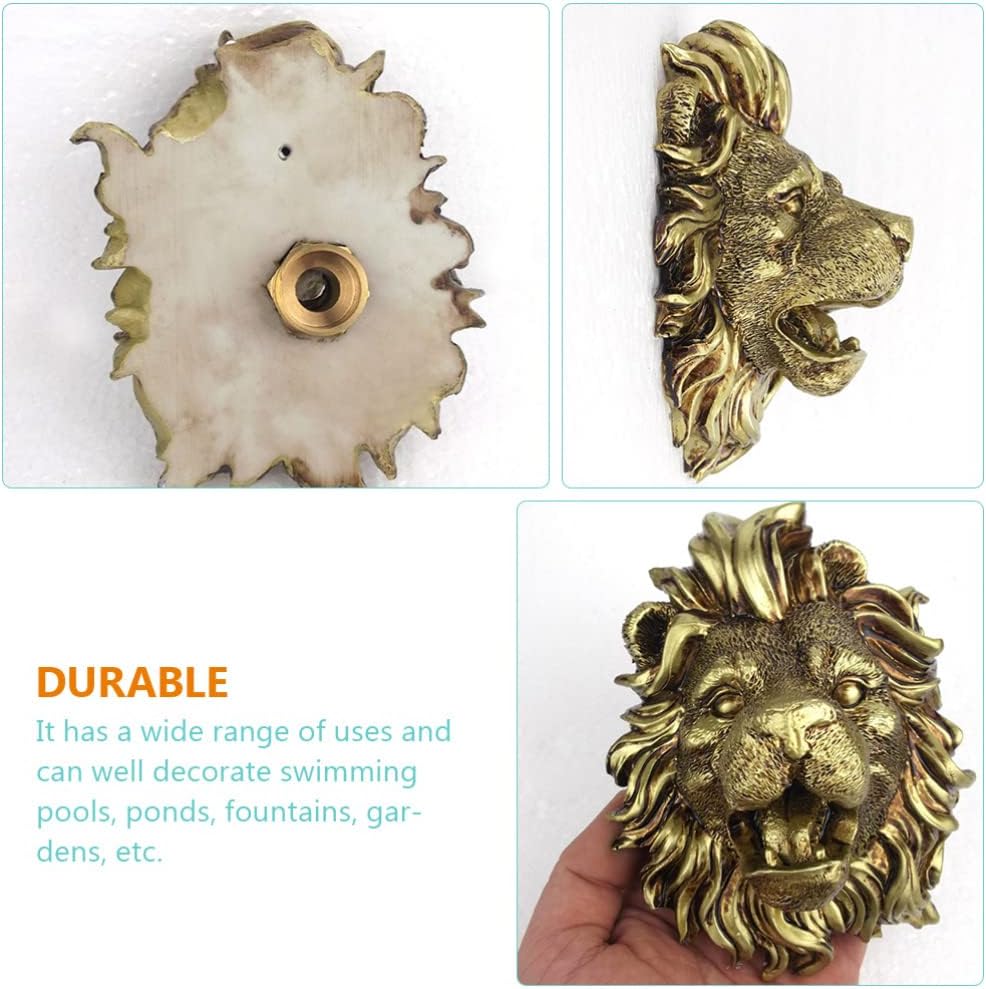 Housoutil Wall Mount Lion Fountain Nozzle Decorative Garden Water Sprayer for Ponds and Outdoor Spaces Easy Installation for Stunning Landscape Decor