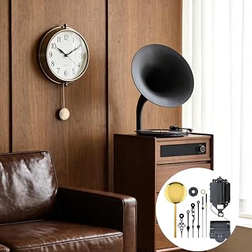 Pendulum Clock Movement Kit with Westminster Chime – DIY Quartz Wall Clock Mechanism with Hands & Pendulum, for Grandfather & Vintage Clocks