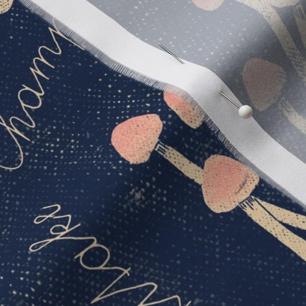 Spoonflower Fabric - Kitchen Mushrooms Mushroom Vegetables Toadstools Earthy Champignon Printed on Organic Cotton Sateen Fabric by The Yard - Sewing Quilting Apparel Home Decor