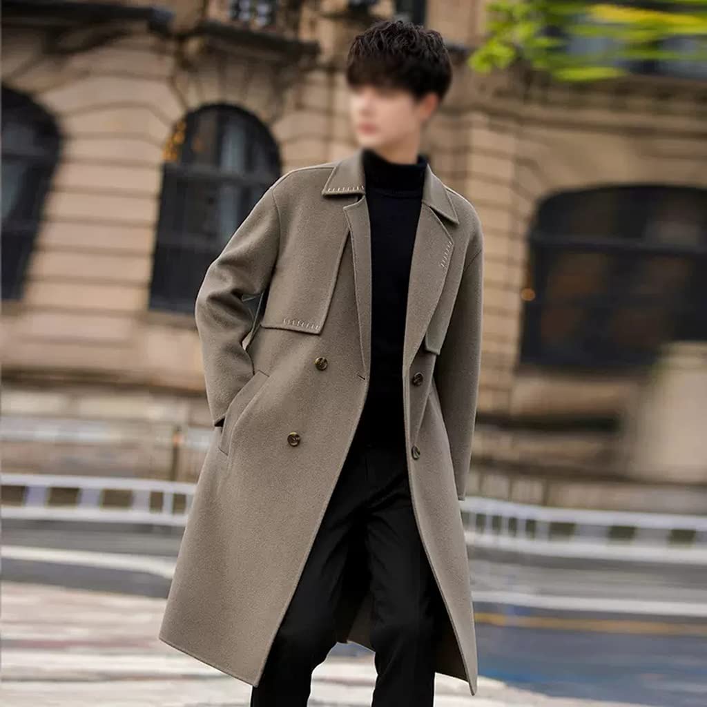 Amazon.com: ZUIAI Winter Woolen Coat Men's Mid-Length Thick