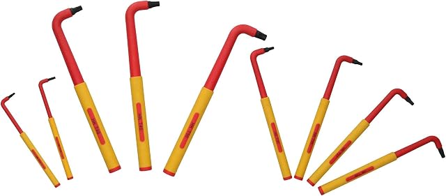 VDE Insulated Long Star Torx Keys T10  T50 9pc Up to 1000V AC Protection