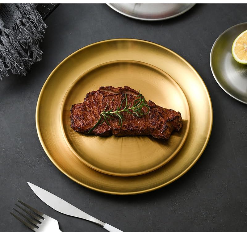 uxcellyilufa Stainless Steel Pizza Pan 12 inch Round Pizza Tray Pizza Baking Sheet for Home Restaurant Party, Healthy & Heavy Duty Easy to Clean (12Inch) 2pcs