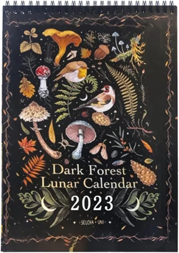 2023 Dark Forest Lunar Calendar Wall Decor Art Monthly Moon