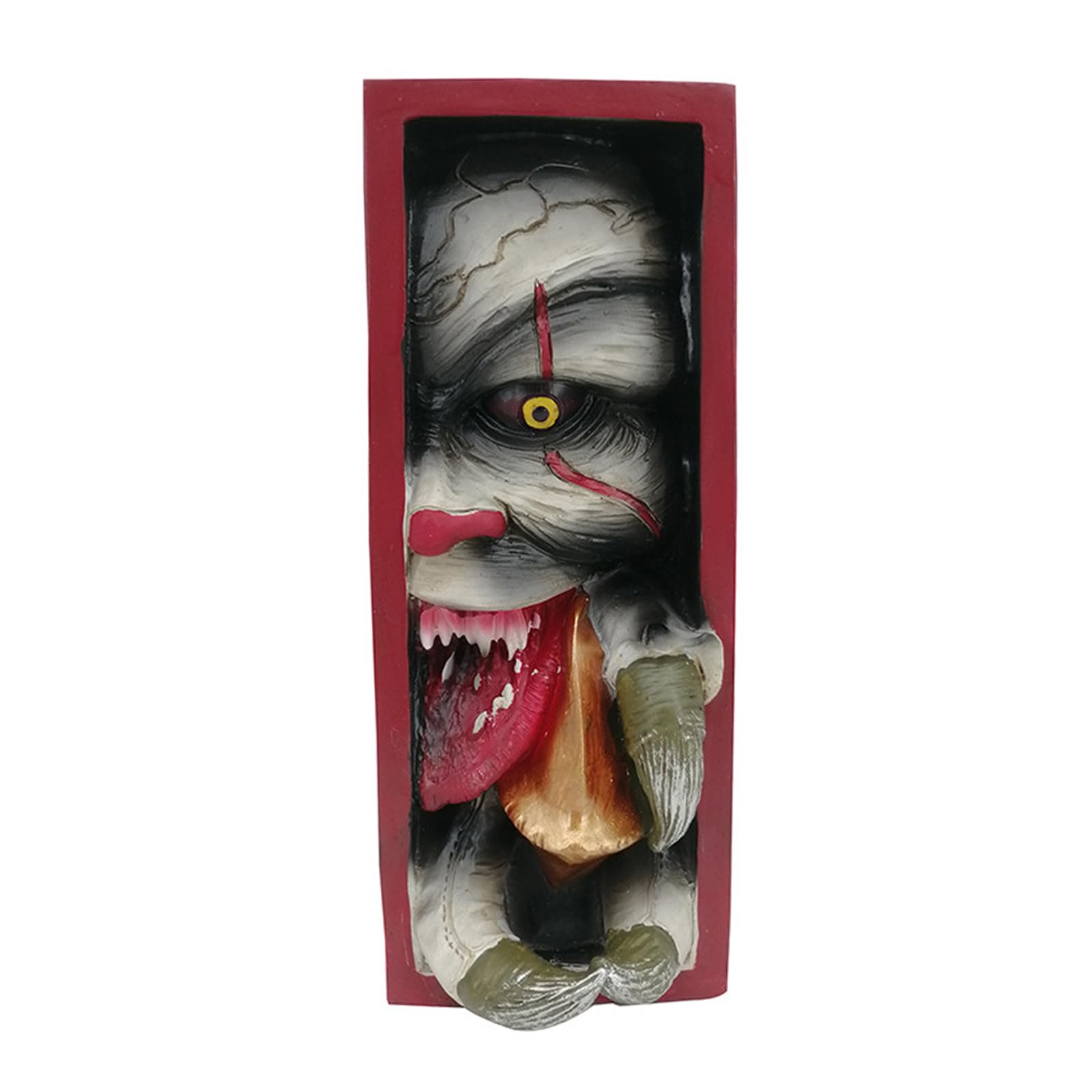 Halloween Peeping Clown Bookend - Realistic Resin Sculpture For Spooky Bookshelf & Desk Decor (Golden, 7.9x3.0x2.0 In) - View #5