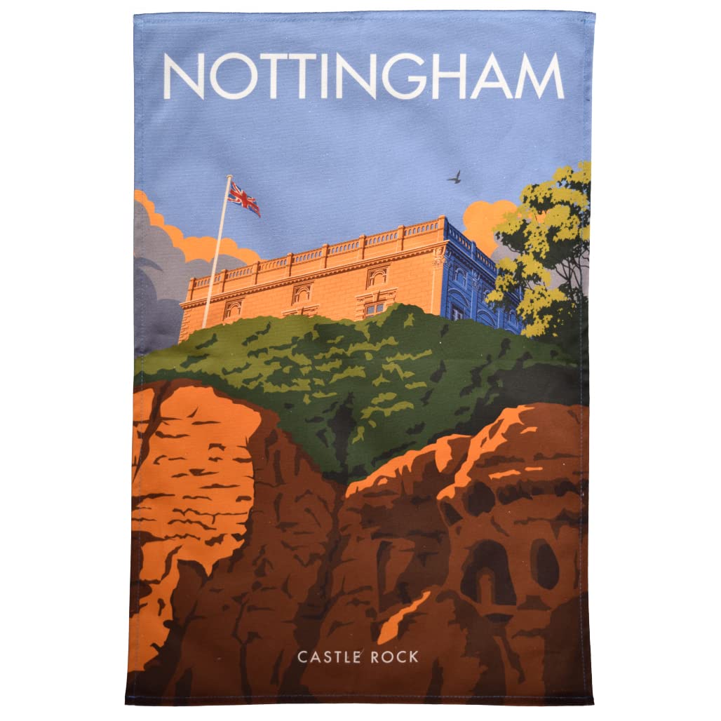 Town Towels Green Nottingham Castle Rock Tea Towel