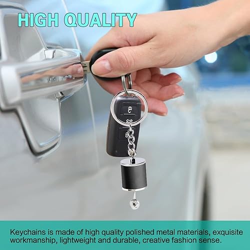 Miniatura 5 de Middrivr Llavero de palanca de cambios de automóvil, creativo llavero de palanca de cambios de transmisión manual de 6 velocidades, mini llavero de