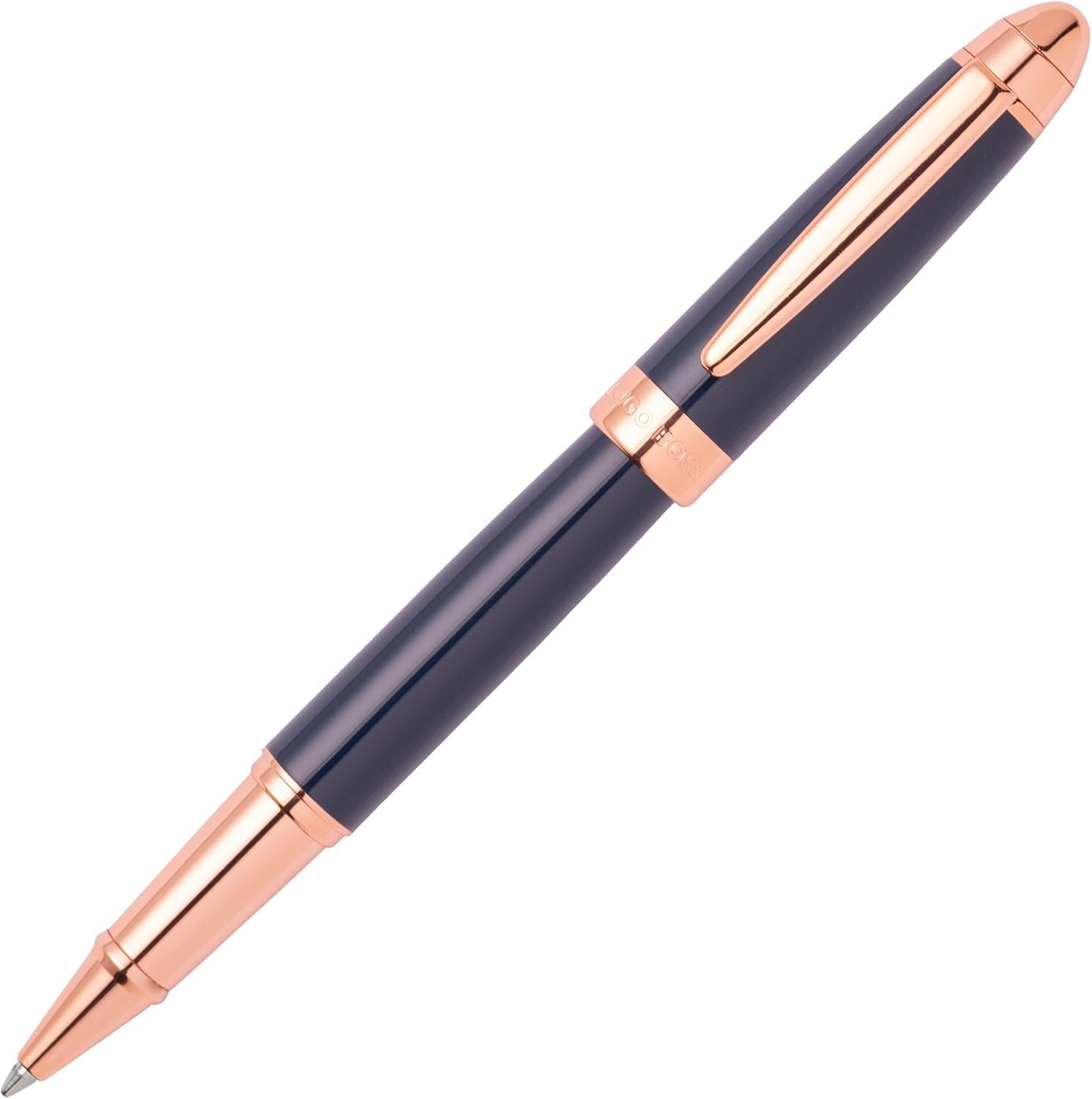 Hugo Boss Rollerball Pen Icon | Black Ink | Gift Box (Blue/Rose-Gold)