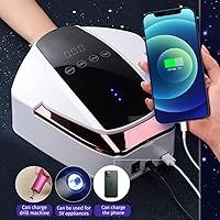 Vista 4 de Lámpara de uñas LED UV, luz UV recargable inalámbrica para esmalte de uñas de gel, luz secadora de uñas portátil de 96 W, gel de secado rápido x
