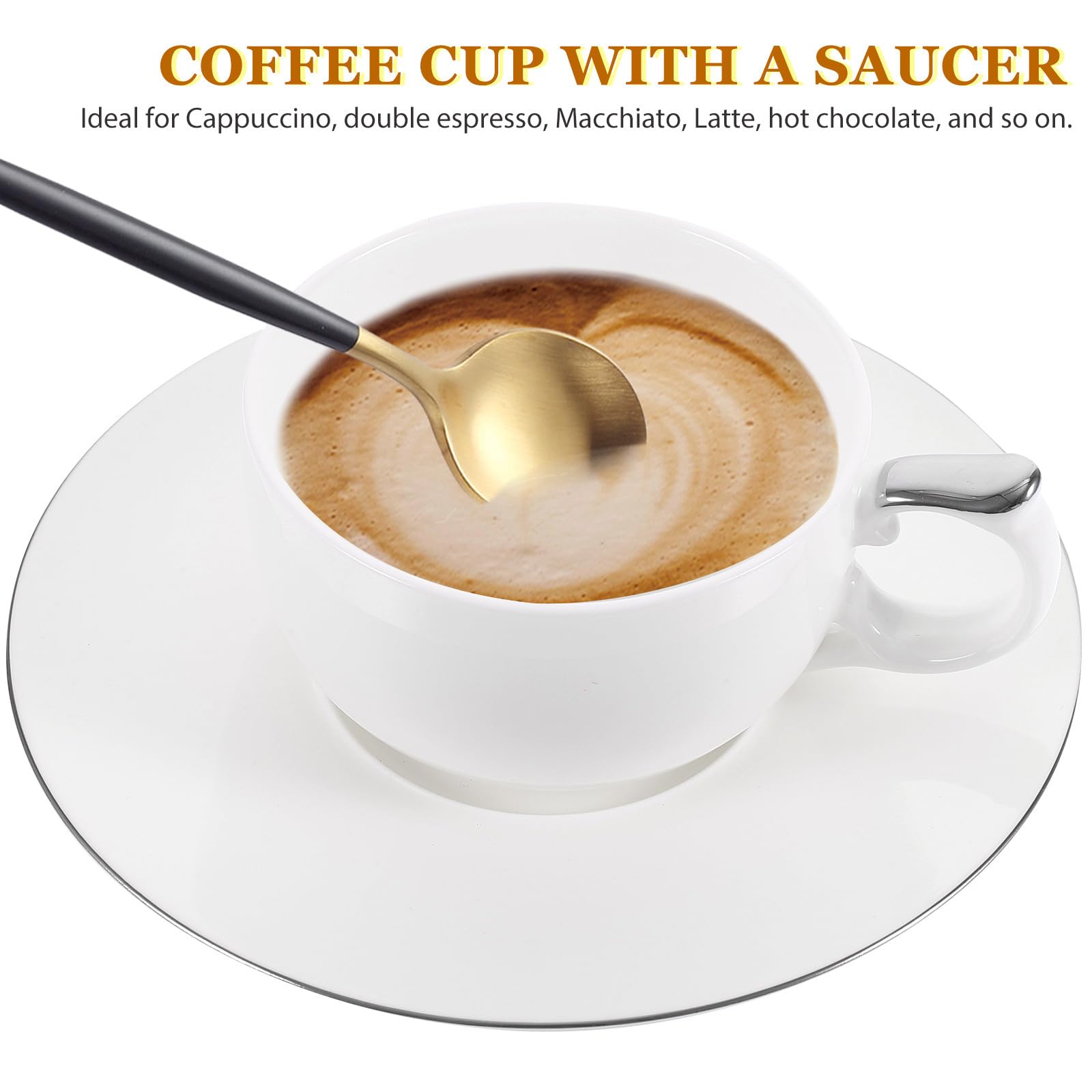 jojofuny Porzellan Kaffee Satz mit Untertasse Keramik 150 Ml Kaffeetasse in Silber für Zuhause und Restaurantgebrauch
